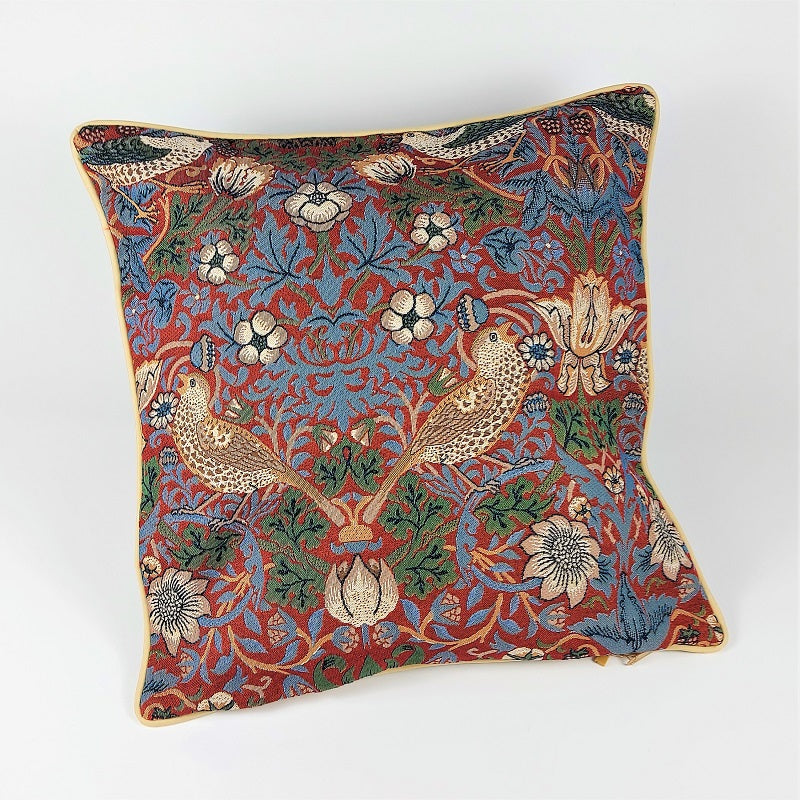 Gobelin cushion cover with birds & floral patterns – Woshoush