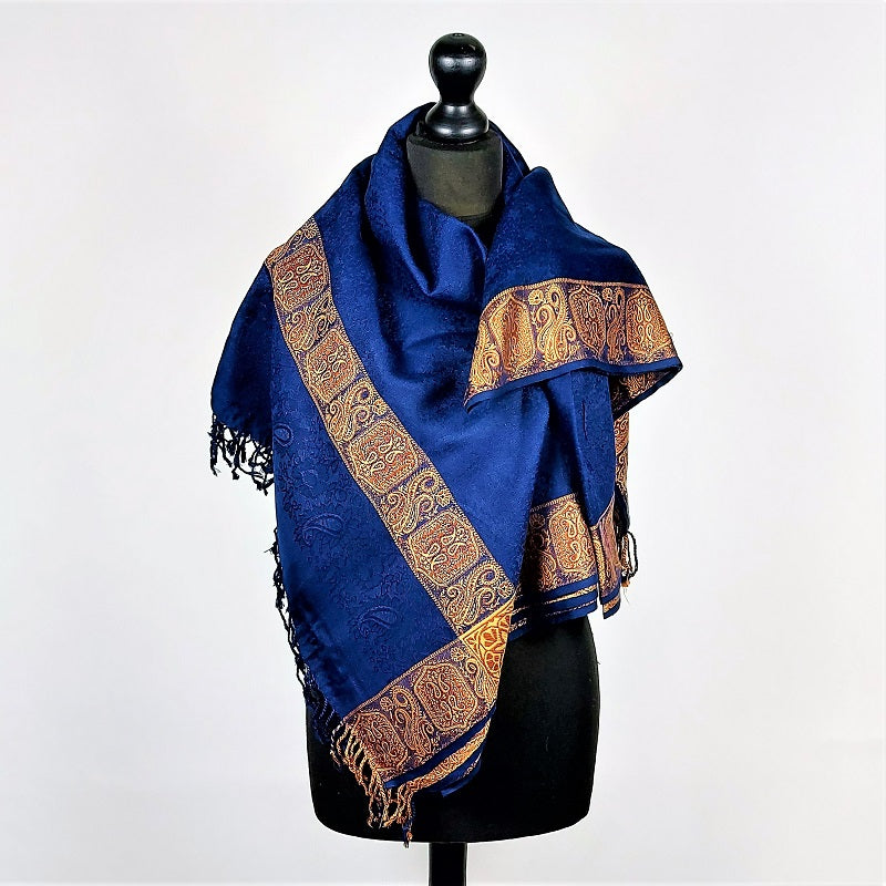 Extra Long Royal Blue buying Scarf / Shawl / Wrap