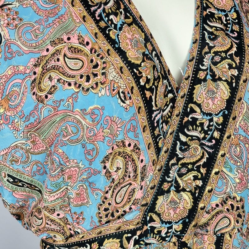 wrap dress indian Indian silk-mix maxi wrap dress