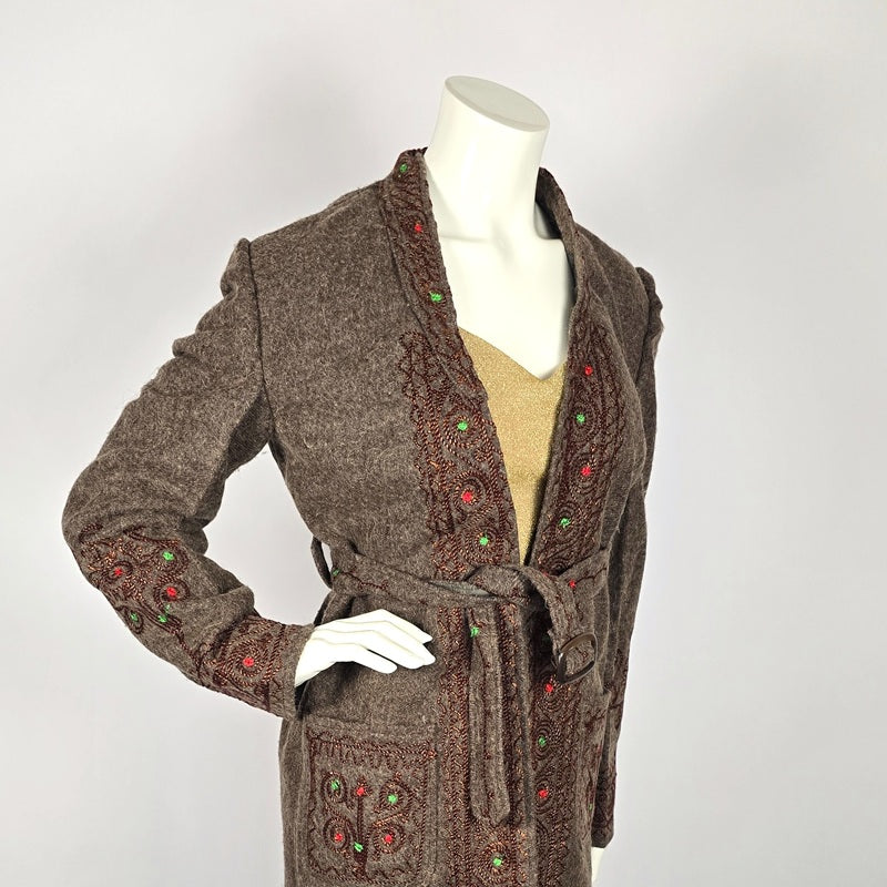 Afghan Wool Choogha Jacket: Embroidered Oriental Chitral Vest