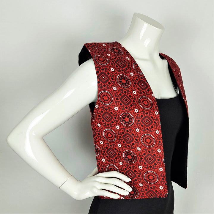 Unisex traditional ajrak waistcoat, waskat, vest for men and women