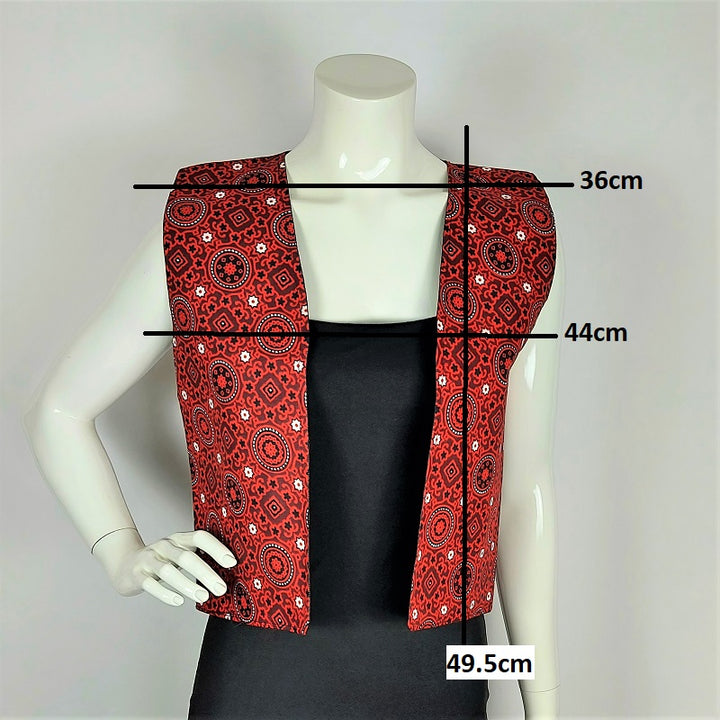 Unisex traditional ajrak waistcoat, waskat, vest for men and women #8