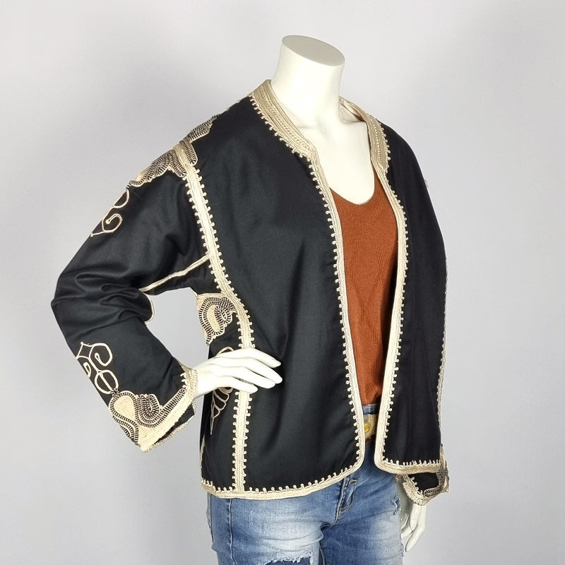 One of a kind light jacket with rich Oriental embroidery for